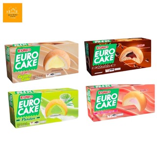 Euro Cake ยูโร่ พัฟเค้กสอดไส้ครีมคัสตาร์ด 17กรัม x 12ซอง