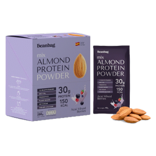 Beanbag Almond Protein Powder รส Acai Mixed berries 280g โปรตีนอัลมอนด์และโปรตีนพืชรวม 5 ชนิด รสอาซาอิมิกซ์เบอร์รี่