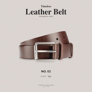 TWENTYSECOND เข็มขัดหนัง Leather Belt 02 - สีแทน / Tan