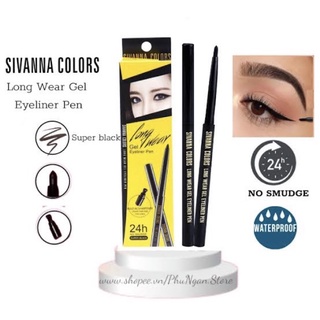 ซิวานน่า ลอง แวร์ เจล อายไลเนอร์ เพ็น Sivanna Colors Long Wear Gel Eyeliner Pen เนื้อเจล เนียนนุ่ม เขียนลื่น คมชัด