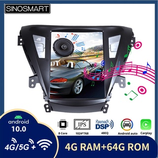 Tesla อุปกรณ์เสริมSinosmart Tesla Style Car GS Radio Navigation layer for Hyundai Elantra MD 2012 I35 Avante 20112013 Mu