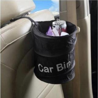 Universal Traveling Portable Collapsible Car Trash Can /Black Collapsible Pop-up Leak Proof Trash Can