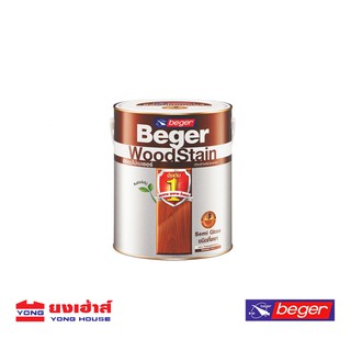 BEGER WoodStain สีย้อมไม้เบเยอร์ ชนิดกึ่งเงา สีย้อมไม้ กึ่งเงา ขนาด 1/4GL (0.946 ลิตร)