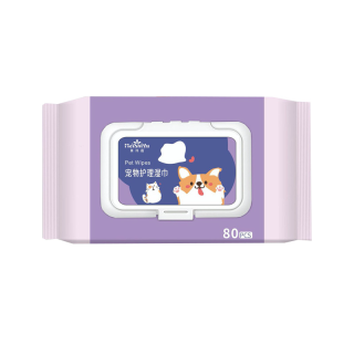 Boqi Factory ทิชชู่เปียก Pet wipes สำหรับเช็ดสัตว์เลี้ยง ทิชชู่เปียกเช็ดทำความสะอาด จำนวน 80 แผ่น M-8003