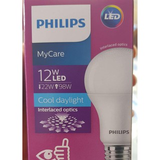 ขายส่ง (6 ดวง) Philips หลอดแอลอีดีฟิลิปส์ หลอดLED BULB 12W ขั้วE27 แสงเดย์ไลท์หรือแสงส้ม