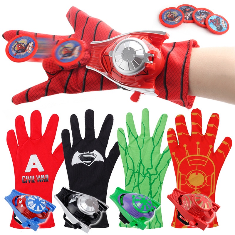 [ ของเล่น ] เสนอ!!! เด็ก SPIDERMAN IRONMAN LAUNCHER ถุงมือรถเข็นเด็ก ACTION FIGURE ของเล่นเด็กผู้ชาย