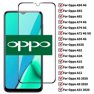 5D สีดำ Oppo R9 R11 R11S R15 Realme 8 C12 X2 Reno 2 Z 2Z K5 Y90 R17 V13 Pro Plus ฟิล์มกระจกนิรภัยเต็มจอโค้ง กระจกทั้งแผ่น