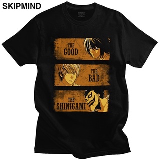 ขายดี เสื้อยืดแขนสั้น พิมพ์ลายอนิเมะ Death Note Yagami L Shinigami Ryuk สไตล์คลาสสิก สําหรับผู้ชาย IKeppd62DJeaah32Size