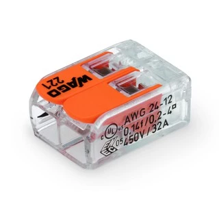 Wago อุปกรณ์เชื่อมสายไฟ Terminal Connecter 2ช่อง 4มม. [221-412 / 1 ชิ้น] ของแท้ 100%