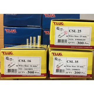 สลีฟต่อสาย เปลือย แบบย้ำ CSL10, CSL16, CSL25, CSL35 T.LUG ทีลักซ์  5 ตัว ต่อ แพ็ค