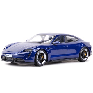 Bburago 1:24 Porsche Taycan Turbo S โมเดลรถยนต์ของเล่นสําหรับเด็กสีฟ้า