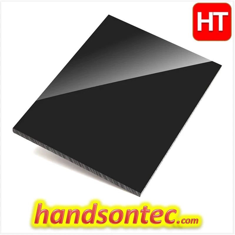 แผ่นอะคริลิคเคลือบเงาทึบแสงสีดำ หนา 4.7 มม. ขนาด A4 210x297 มม.