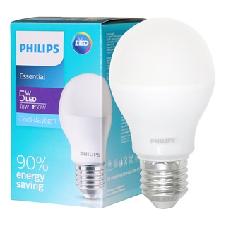 PHILIPS หลอดไฟ LED Essential 5W แสงขาว / แสงส้ม (DL / WW) E27