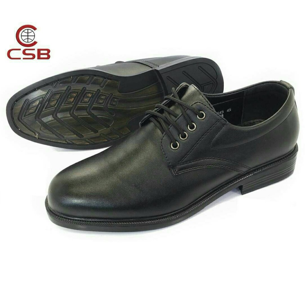 CSB/Alando รองเท้าหนังผูกเชือก 4 รู สีดำ CM545 ไซส์ 39-46