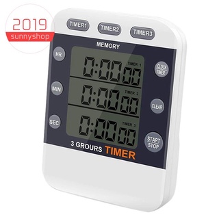 Digital Timer 100 Hour Triple Count Down/Up Clock Timer Kitchen Cooking Timer with LCD Display Loud Alarm Magnet Bracket