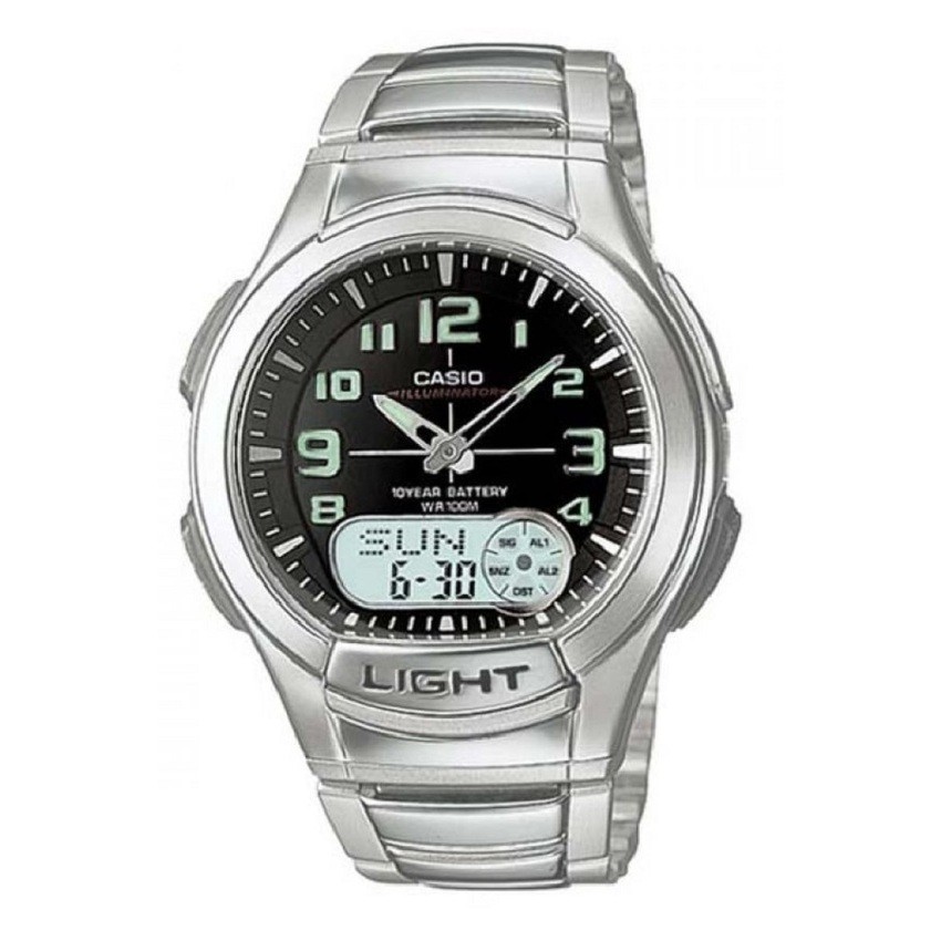 Casio Standard นาฬิกาข้อมือผู้ชาย สายสแตนเลส รุ่น AQ-180WD-1BVDF -
Silver