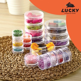 LUCKY HOME ตลับกลมใสกล่องใส่เครื่องประดับ ต่างหู แหวน กล่องใส่ลูกปัด มี 3 ขนาด TLC-704/TLC-505/TLC-406