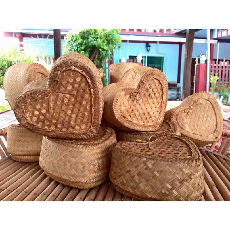 กระติบข้าวเหนียวรูปหัวใจ ใช้ได้จริง ทรงน่ารัก เป็นของฝากได้ - รูปที่ 4