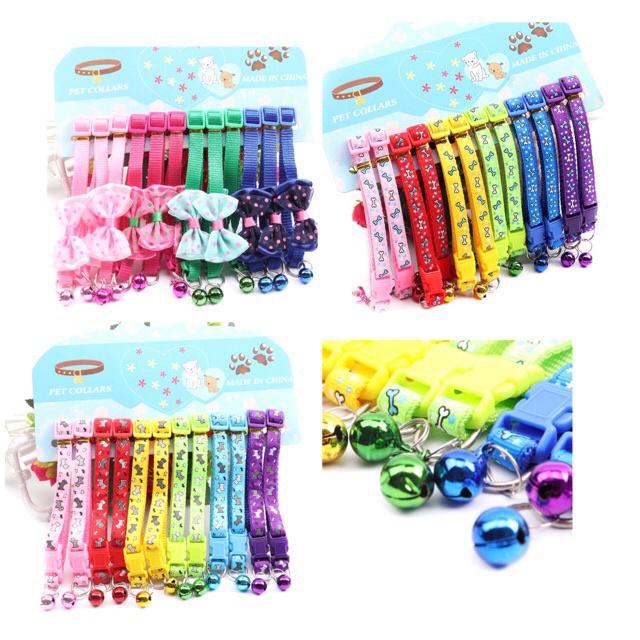 ปลอกคอแคนดี้หนังPU ปลอกคอแมว ปลอกคอสุนัข สีสันสดใส14สี C053