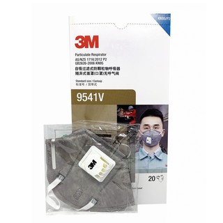 3M 9541V (P2) 20ชิ้น หน้ากากป้องกันฝุ่น ละออง กลิ่น และไอระเหยจากสารตัวทำละลาย รุ่นเกียวหู