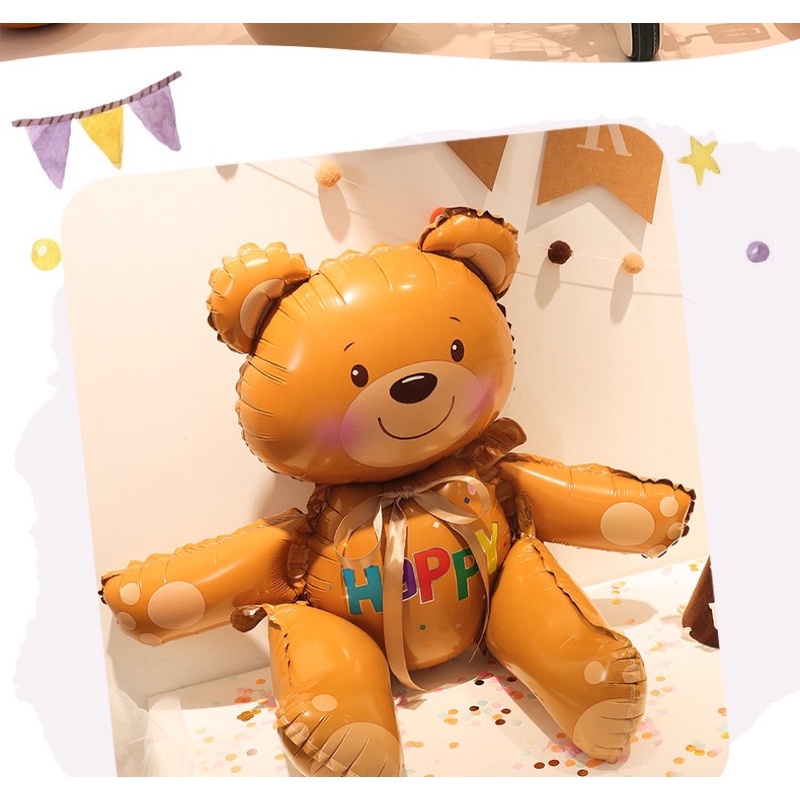 ลูกโป่งหมี Happy ขนาด 55*45 cm (พร้อมส่งจากไทย)