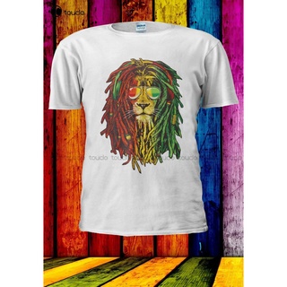 T-shirt  เสื้อยืด พิมพ์ลาย Rasta Hair Bob Marley Lion สีสันสดใสS-5XL