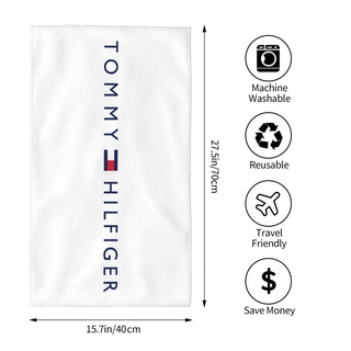 Tommy Hilfiger ผ้าขนหนู ดูดซับน้ํา ทรงสี่เหลี่ยม 70x40 ซม. สําหรับออกกําลังกาย โยคะ วิ่ง กลางแจ้ง