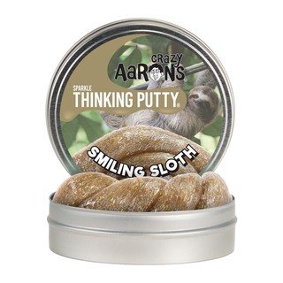 Crazy Aarons Thinking Putty รุ่น Smiling Sloth (Sparkle) มีกากเพชรสีเงินและทอง เนื้อดินน้ำมันสีน้ำตาล ขนาด 4 นิ้ว