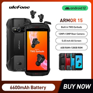 Ulefone Armor 15 Rugged Phone Android 12 Smartphone 6600mAh 128GB NFC 2.4G/5G WLAN Waterproof Mobile Phones