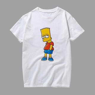 HH เสื้อยืด The Simpson ลายเท่ห์ๆ กวนๆ น่ารักๆ #เสื้อยิดลายการ์ตูน #The Simpson #Simpson #สีขาว เสื้อยืดผ้าฝ้าย