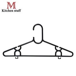 M Kitchen - PST ไม้แขวนเสื้อ พลาสติก 41 ซ.ม. แพคละ 6 ชิ้น สีดำ (C8)