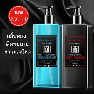 shiroiruka เจลอาบน้ำกลิ่นหอมติดทนนาน กลิ่นอโรม่า ขนาด780มิล สำหรับผู้ชาย