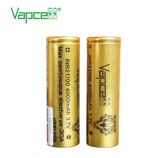 ถ่านชาร์จ Vapcell INR21700 4000mAh 3.7V 30A (2ก้อน)พร้อมกระเป๋าใส่ถ่าน