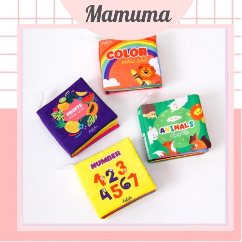 หนังสือผ ้ าสําหรับทารก 8 หัวข ้ อ Touch See See Lalala Baby ผลิตในเวียดนาม - Mini Cloth Book - Mamuma Store