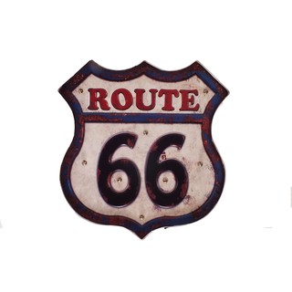 ป้ายเหล็กแต่งผนัง เรืองแสง ROUTE 66 D20