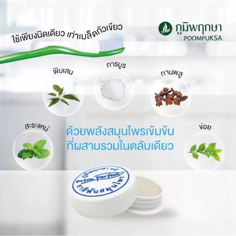 (1ชิ้น)ยาสีฟัน ภูมิพฤกษา 99.9% 25 กรัม แบบแขวน - รูปที่ 4