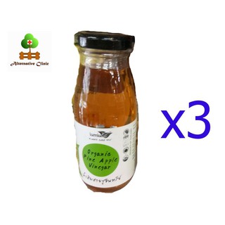 ลัมลัม น้ำส้มสายชูอินทรีย์ 100% 180 กรัม 3 ขวด Lumlum Organic pine apple vinegar 100% 180 grams 3 glass of bottles