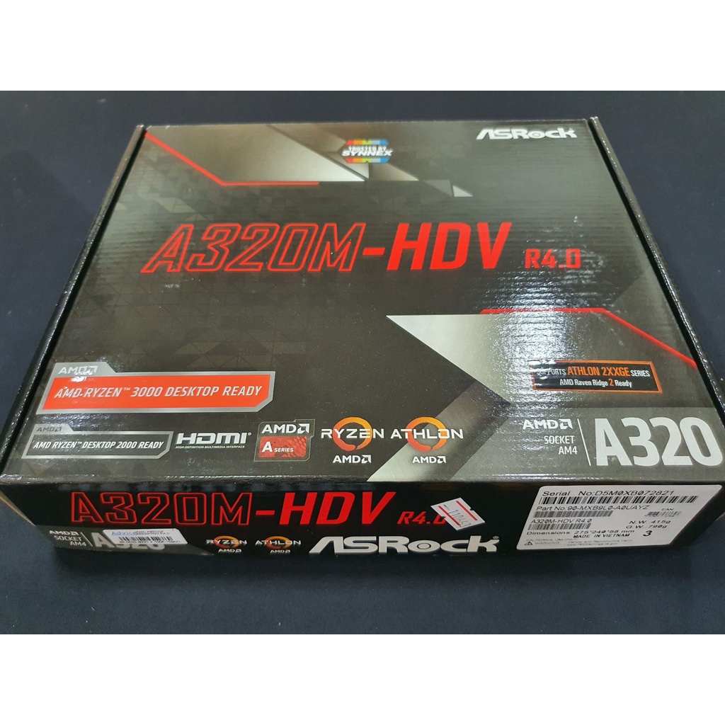 MAINBOARD (เมนบอร์ด) ASROCK AM4 A320M HDV R4.0