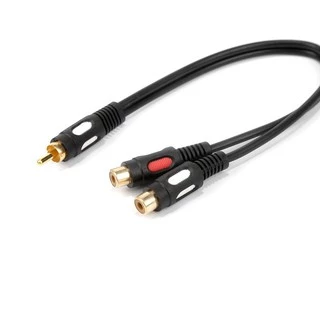 【0.3M/3M/5M】สายสัญญาณเสียง rca male to 2 mono ยาว 1 . 5 เมตร/3 ม./5 ม.
