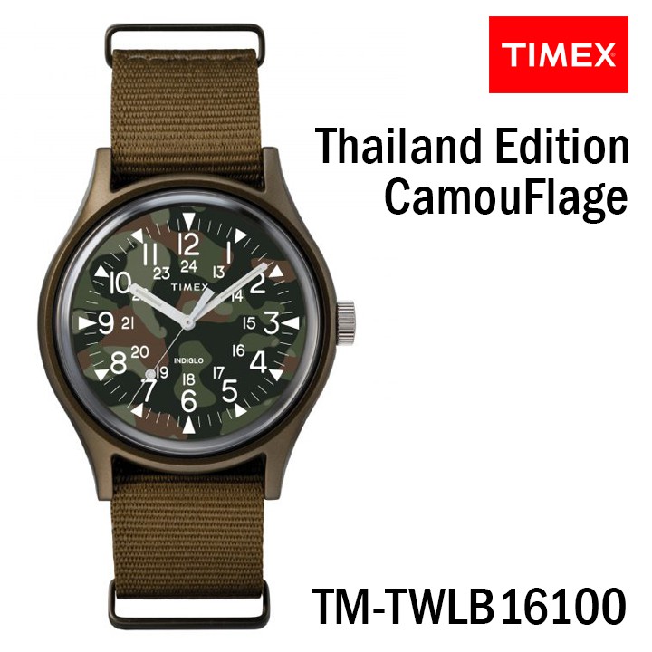 นาฬิกา Timex Thailand Edition TM-TWLB16100 นาฬิกาข้อมือผู้ชายและผู้หญิง สายผ้าไนล่อน สีเขียว