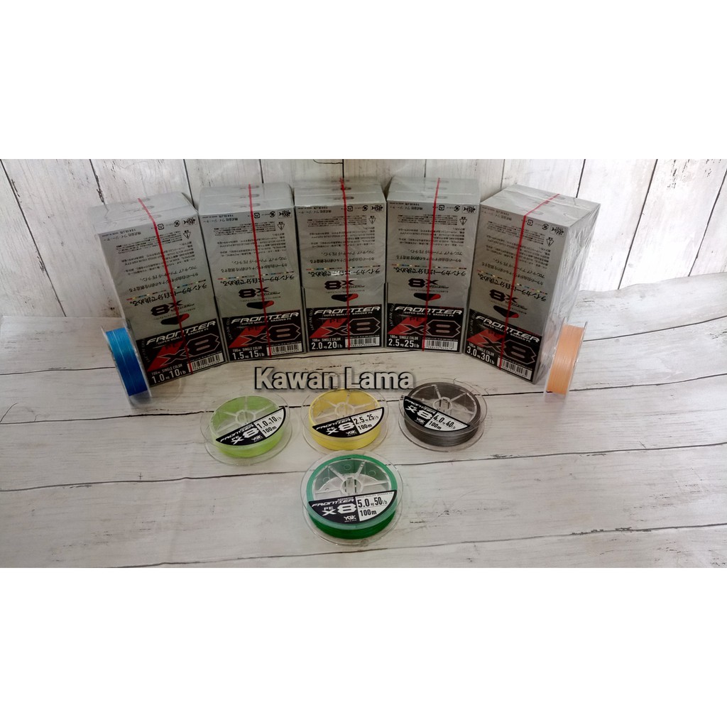 ตกปลาสีเดียว THREAD PE YGK FRONTIER PE 0.8 ถึง PE 5 X8 100m 1 สี
