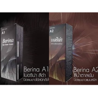 🎉 Berina น้ำยาย้อมผมเบอริน่า สีปิดผมขาว สีดำ A1- น้ำตาลเข้ม A2