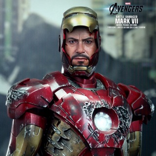 HOT TOYS Avengers Iron Man MK7 Mark VII BATTLE DAMAGED