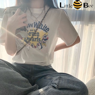 littlebee🍄2320เสื้อยืดโอเวอร์ไซส์ผู้หญิง เสื้อยืดคอกลม（oversized T-shirt）