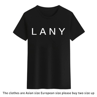 Lany เสื้อยืดคอกลม พิมพ์ลายข้อความ สีดํา สีขาว สําหรับผู้ชาย และผู้หญิง ทุกเพศ