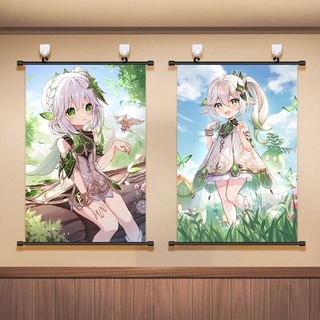 Genshin Impact Lesser Lord Kusanali โปสเตอร์ผ้า ลายการ์ตูนอนิเมะ ขนาด 20x30 ซม. สําหรับตกแต่งผนังบ้าน
