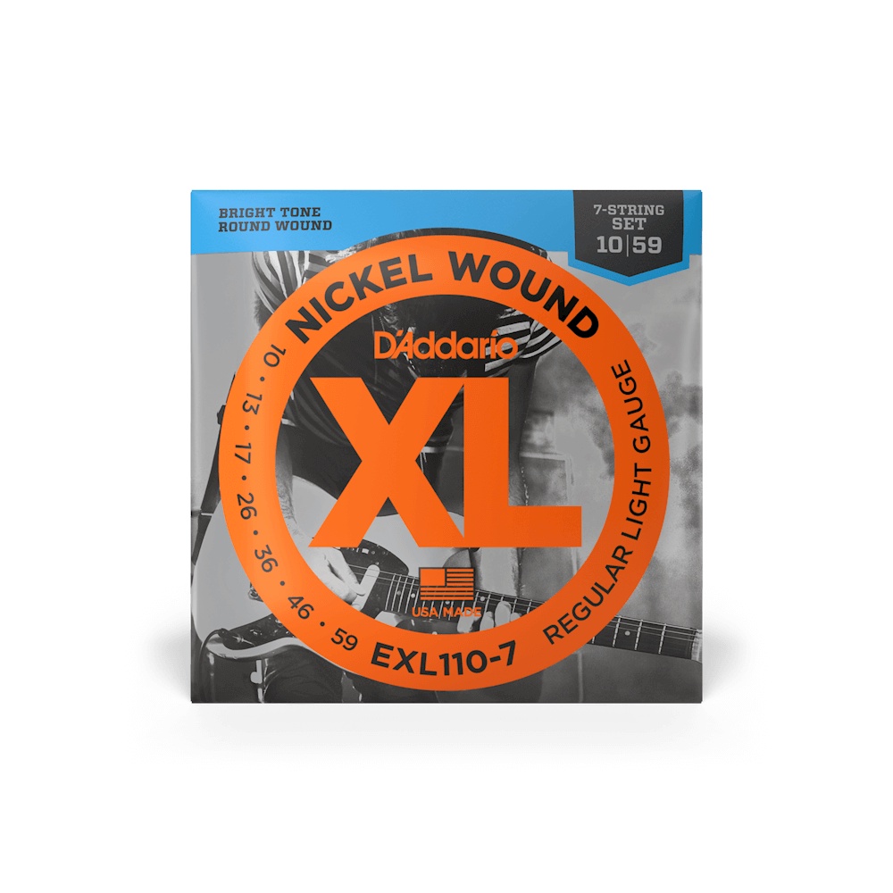 สายกีตาร์ไฟฟ้า เบอร์ 10-59 D’Addario EXL110-7 Nickel Wound Regular Light 7 String