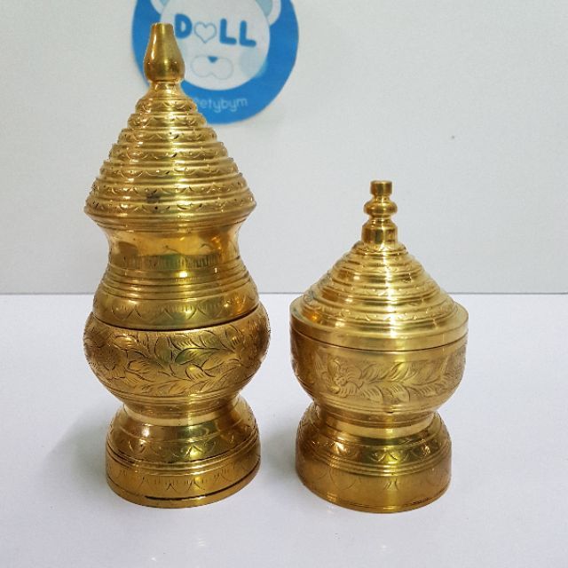Brass byfa อุปกรณ์เครื่องหมาก ชุดเชี่ยนหมาก ตอกลายงานช่างฝีมือ ลายดอก ใบไม้ ลายไทยสวยงาม9” ราคา ถูกที่สุด ดีลบีเคเค แกลเลอรีภาพที่ 3
