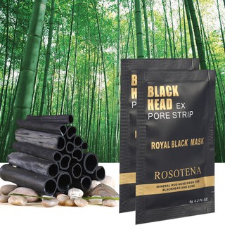 ครีมลอกสิวเสี้ยน Rosotena Black Head Ex Pore Strip Royal Black Mask 6g ระเบิดสิวเสี้ยน ลอกสิวหัวดำ สิวอุดตัน โคลนลอกสิวเ