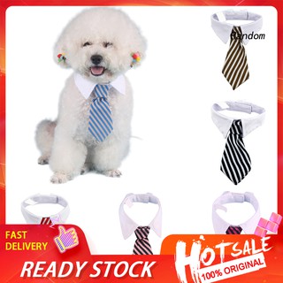 ♦RAN♦Pet Dog Puppy Party Wedding Adjustable Striped Grooming Collar Neck Tie Bowtie